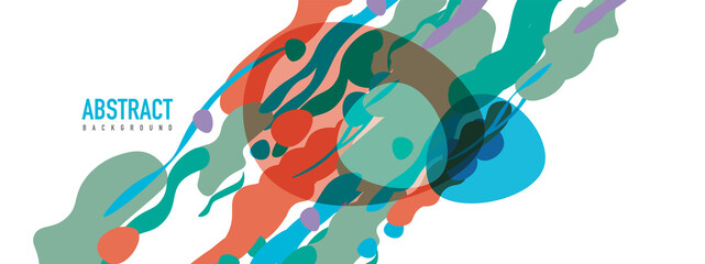Trendy liquid style shapes abstract design, dynamic vector background for placards, brochures, posters, web landing pages, covers or banners