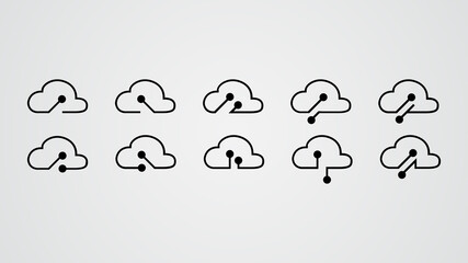 cloud tech collection vector illustration