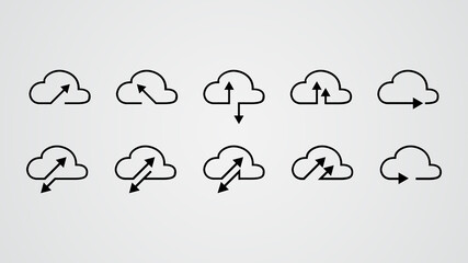 cloud tech collection vector illustration