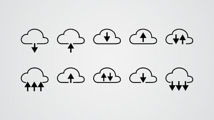 cloud tech collection vector illustration