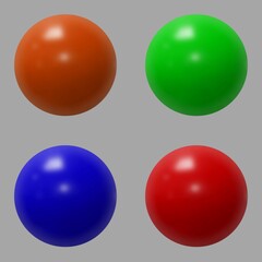 set of glossy spheres