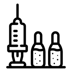 Sport syringe ampules icon. Outline sport syringe ampules vector icon for web design isolated on white background