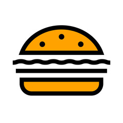Vector icon with a delicious garburger. Quick lunch. Isolated illustration in flat style.