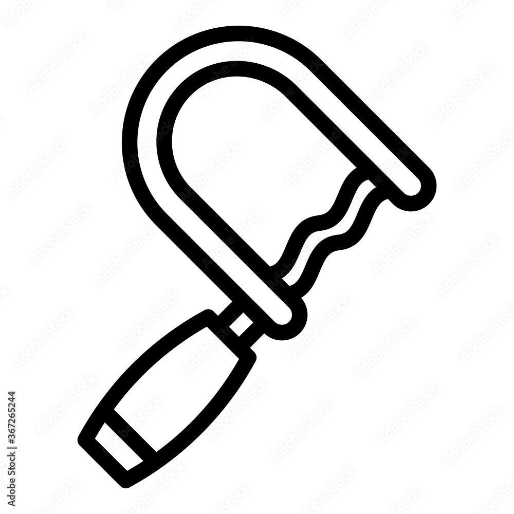 Poster coping saw icon. outline coping saw vector icon for web design isolated on white background