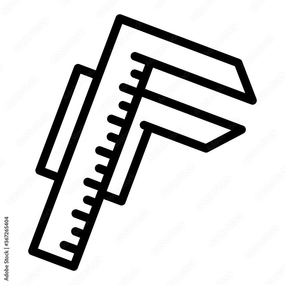 Poster carpenter caliper icon. outline carpenter caliper vector icon for web design isolated on white backg