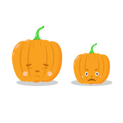 Pumpkin for Halloween, a cute pumpkin with different emotions. Illustration for a postcard or invitation.
