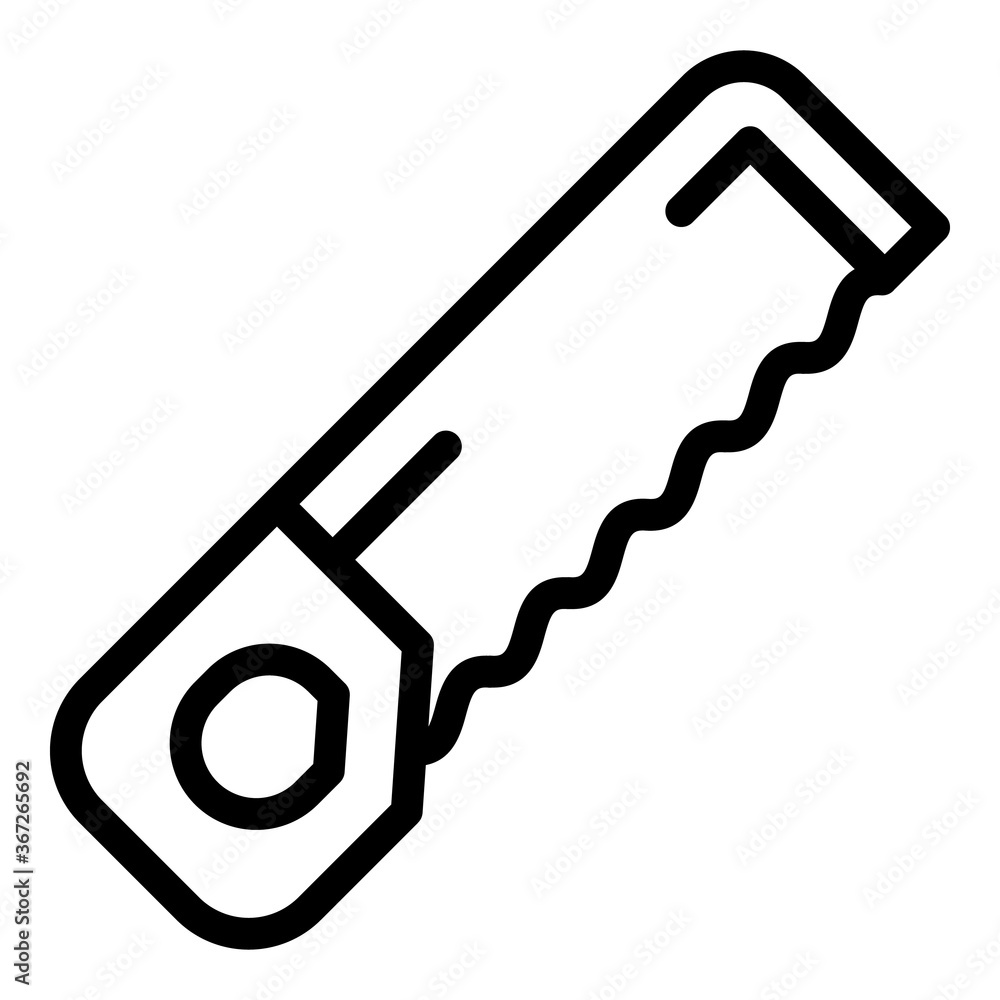 Poster carpenter small saw icon. outline carpenter small saw vector icon for web design isolated on white b