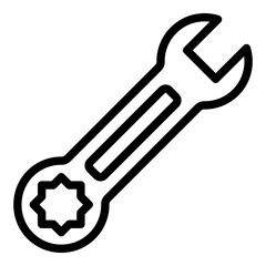 Carpenter key tool icon. Outline carpenter key tool vector icon for web design isolated on white background