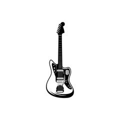 Naklejka premium Electric guitar design vector template. Simple set of electric guitar vector icons