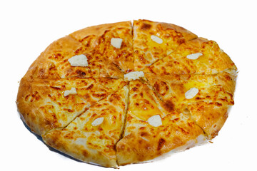 pizza with butter isolated on white
