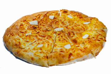 pizza with butter isolated on white
