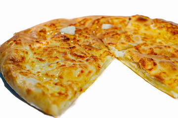 pizza with butter isolated on white