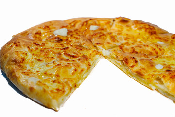 pizza with butter isolated on white