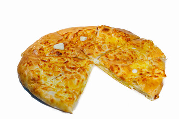 pizza with butter isolated on white