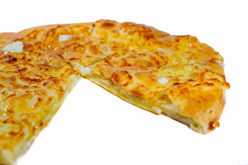 pizza with butter isolated on white