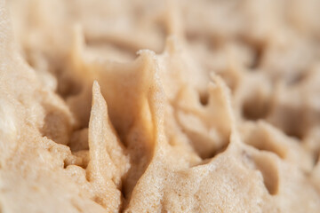 Close-up of cooked dough in soft focus