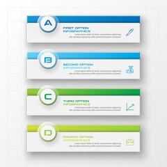 Business infographics template 4 steps rectangle,Vector illustration.