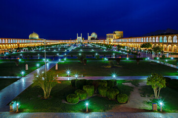 Fototapeta na wymiar Historical city square of Isfahan, at the twilight known also as Naqshejahan Square or Imam Square in Iran