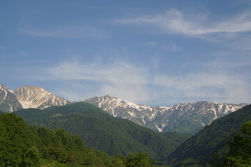 Obraz na płótnie Canvas mountain landscape of Hakuba in Japan alps