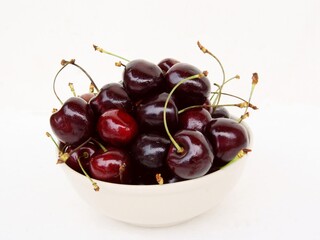 deep red and red sweet cherries fruits close up