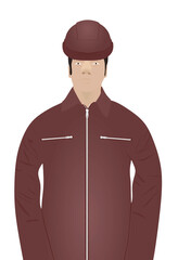 Working man wearing safety helmet. vector illustration
