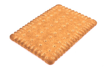 Tasty biscuits with bran on a white background