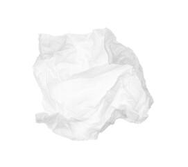 Obraz premium Used crumpled paper tissue isolated on white, top view