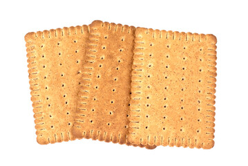 Tasty biscuits with bran on a white background