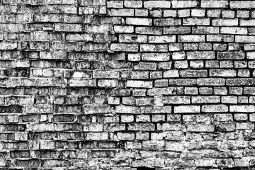 Brick wall background, black and white tone