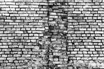 Brick wall background, black and white tone