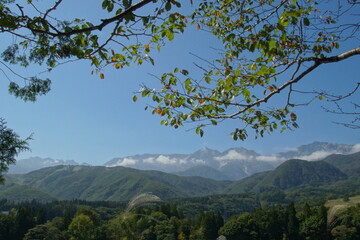 Obraz premium the landscape with mountains of Japan alps