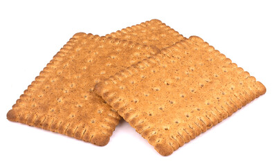 Tasty biscuits with bran on a white background