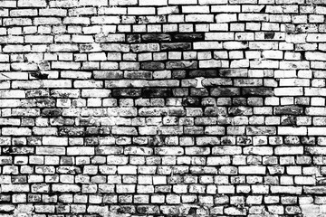 Brick wall background, black and white tone