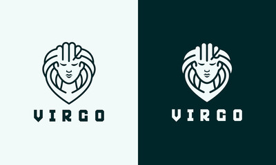 illustration vector graphic logo design. virgo mascot logo