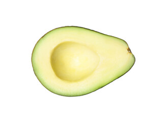 Half of ripe avocado isolated on white
