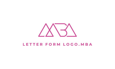 illustration vector graphic designs. simple, minimalist, modern style monogram logo initial MBA © Bi.Std