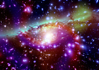 Fototapeta premium galaxy in a free space. 3D rendering