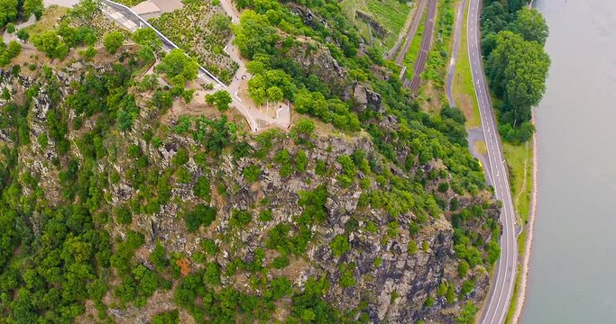flight around the lorelei at the rhine river in germany part A