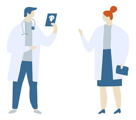 Occupation, Flat People Illustration Flat Vector. Doctors