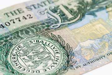 detail of a one Guernsey pound banknote obverse