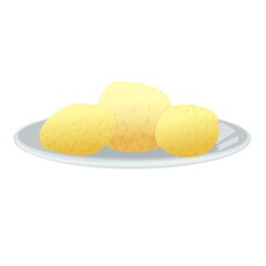 Boiled potatoes icon. Cartoon of boiled potatoes vector icon for web design isolated on white background