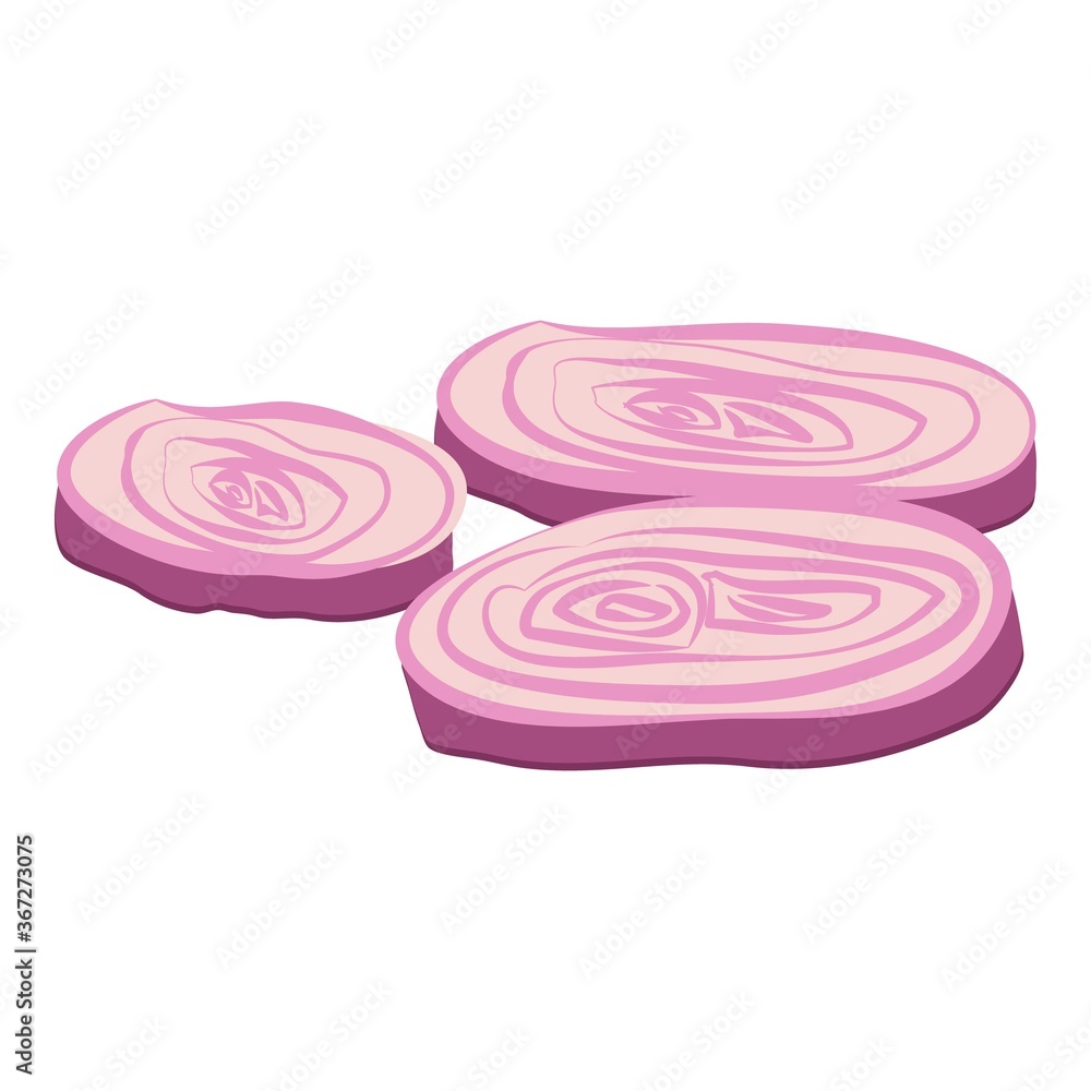 Aufkleber burger circle onion icon. cartoon of burger circle onion vector icon for web design isolated on whit