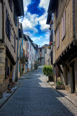 Medieval buildings in Castelnau de Montmiral, Tarn region, France