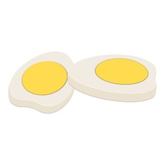 Boiled burger egg icon. Cartoon of boiled burger egg vector icon for web design isolated on white background