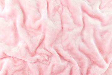 Wrinkled pink cloth texture abstract background