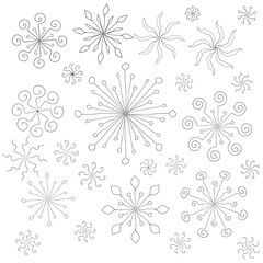 black and white snowflakes 