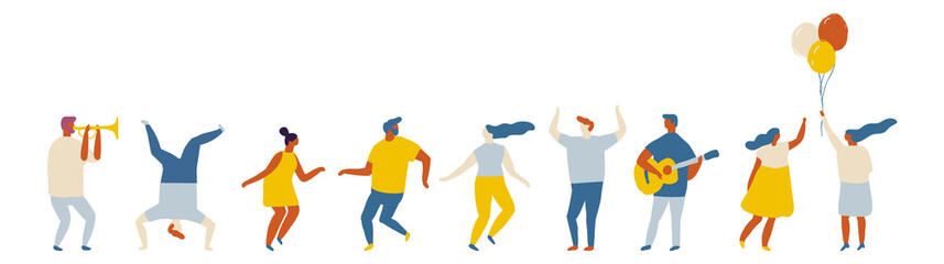 Party People Flat Vector