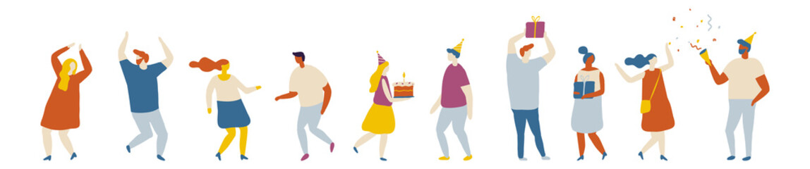 Party People Flat Vector