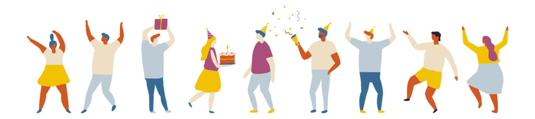 Party People Flat Vector