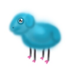 blue animal on white background